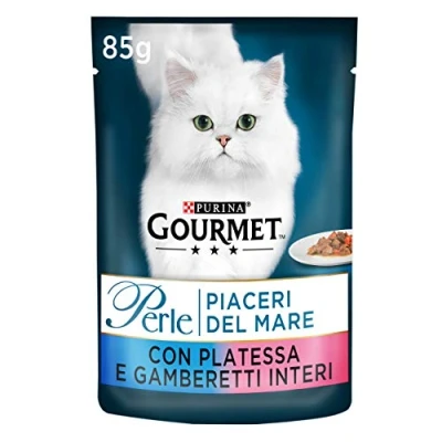 Image of Gourmet Perle Food for the entire Cat, Pleasures of Sea with Plaice and Shrimp, 85 g Pack 24