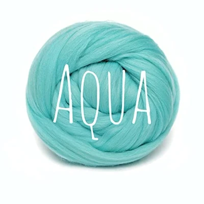 Image of Chunky Wool Aqua for arm Knitting Blanket Weaving Felting Jumbo Yarn Giant Soft 50g (0.11lb)
