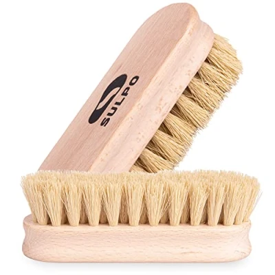 Image of SULPO Shoe Brush Length 12 cm Cleaning Sets Leather Dirt Soft Bristles Natural Polishing Set of 2 Care