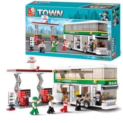 Image of Sluban SlubanM38 B0331 Double Decker Bus Building Bricks Set
