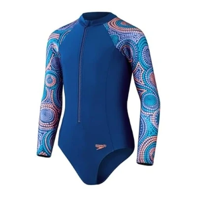 Image of Speedo Women&#039;s Digital Placement Medalist Swimsuit, Black/Pool/Tile, 34
