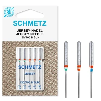 Image of Sewing Machine Needles Schmetz Jersey (Ball Point), Various Assorted Sizes 70/10, 80/12 &amp; 90/14, Single Packet
