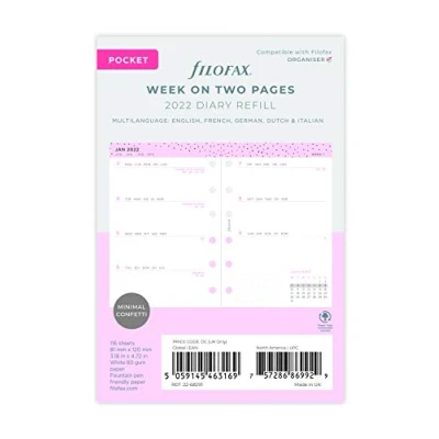 Image of Filofax Pocket Confetti Week to View Diary 2022