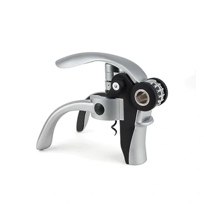 Image of Peugeot Baltaz Corkscrew Lever Style Bottle Opener with Foil Cutter, Metallic Grey, 14 cm