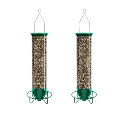Image of 2 Bird Feeders Hanging Feeder Seed Wild Garden Feeding Station For Outside Indoor