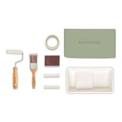Image of Rust Oleum Ready to Roll Eco Paint Kit (Small) Kitchen Cupboard Gloss Rich Greens