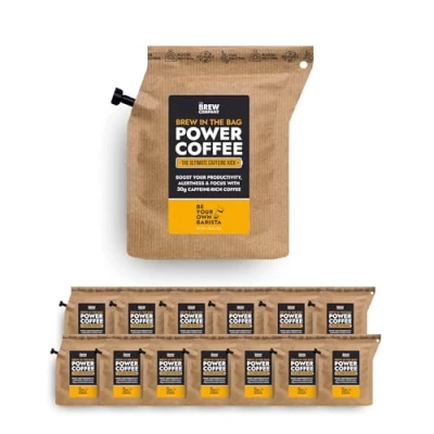 Image of Extra Strong Highly Caffeinated Ground Coffee 14 Coffeebrewers with Natural Brew &amp; Enjoy Anytime, Anywhere Power for Camping, Athletes Gamers