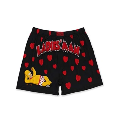 Image of The Simpsons Homer Ladies Man Men&#039;s Briefly Stated Boxer Shorts Underwear (Large, Black)
