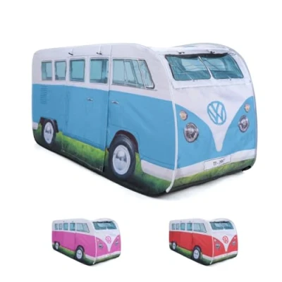 Image of Volkswagen Camper Van Kids Pop Up Tent Official VW UPF50+ Foldable Play for Girls Boys Multiple Colours