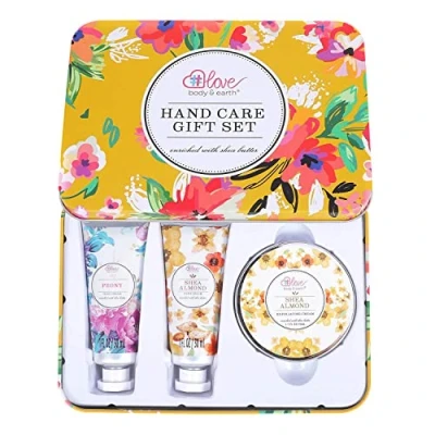 Image of Hand Cream Gift Set for Women Lotion with Shea Butter, Skin Care Box Includes 2 &amp; Exfoliating Cream, gifts Her, Birthday Gifts,Mothers Day Christmas