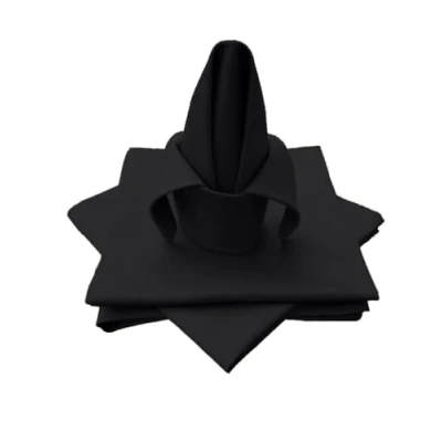 Image of Lemos Home Fabric Napkin, Table Cloth, Set of 4, 100% Cotton, Concept Collection, Choice Colours and Sizes (Fabric Napkin 4 45 x cm, Black)