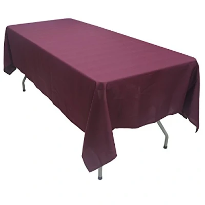 Image of KaitatsuSen Oblong Rectangular Polyester Fabric Tablecloth, Burgundy, 150x300 cm