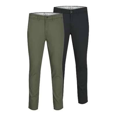 Image of Jack &amp; Jones 2 PACK Chinos, Men&#039;s, Size: 34x32, Black/dusty olive