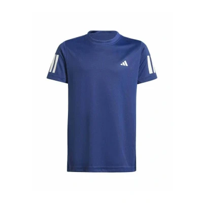 Image of adidas Boy&#039;s Boys Club Tennis 3 Stripes T Shirt, Dark Blue, 5 6 Years