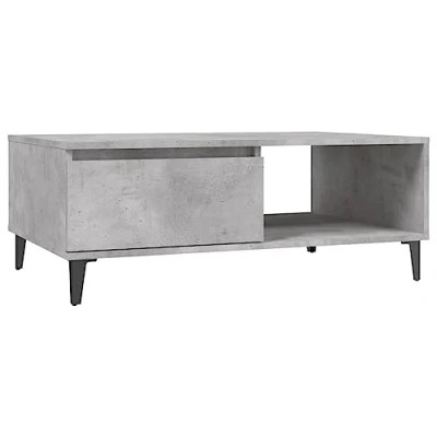 Image of vidaXL Coffee Table Chipboard Couch Side Sofa Accent Centre End Desk Storage Shelves Home Living Room Furniture Decoration Concrete Grey