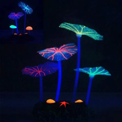 Image of Bontand 1pc Strip Coral Plant Ornament Glowing Effect Silicone Artificial Decoration for Fish Tank, Aquarium Landscape