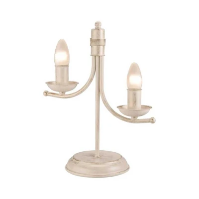 Image of Luca Traditional Table Lamp White, 2x E14