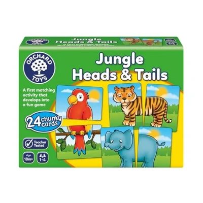 Image of Orchard Toys Jungle Heads and Tails Game, Educational 2 in 1 Activity, Memory Age 18 months, Toy