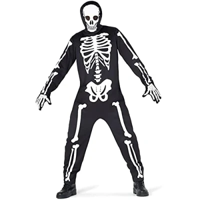 Image of Morph, Skeleton Costume Men, Mens Adult, Jumpsuit Halloween Costumes Adult For Men Large
