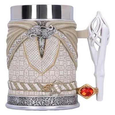 Image of Nemesis Now Lord of the Rings Gandalf White Tankard 15cm, Resin, White, Officially Licensed Beer Mug, Cast in Finest Expertly Hand Painted
