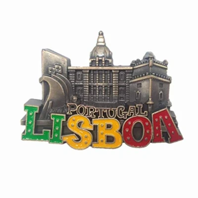 Image of 3D Lisbon Portugal Fridge Magnet Travel Souvenir Gift Collection Home Kitchen Refrigerator Decoration Magnetic Sticker Metal