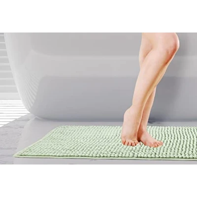 Image of Emma Barclay Noodle Soft Touch Non Slip Bathroom Rug in Sage Green Bath Mat 45x75cm