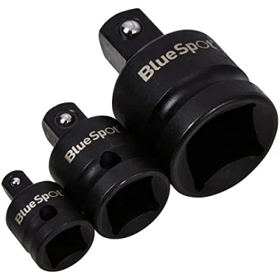 Image of BlueSpot 3 Pcs Impact Adaptor Set Socket Reducer Female Drive To Male Chrome Vanadium 3/4&quot; F x 1/2&quot; M, 3/8&quot; 1/4&quot; M Garage Repair Hand Tools DIY UK FREE P&amp;P