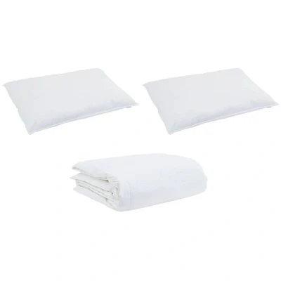 Image of vidaXL Summer Duvet with Pillow 3 pcs White 240 x 200 cm Down