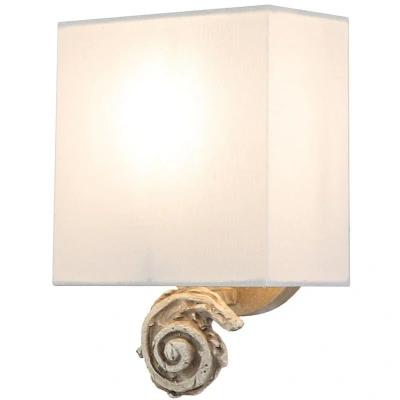 Image of Swirl Wall Lamp with Shade, Bone White