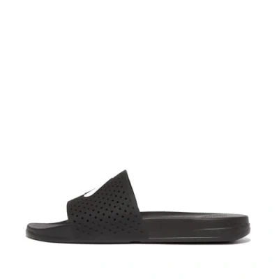 Image of Fitflop iQUSHION Mens Arrow Pool Slides Sandal, Black, 9 UK