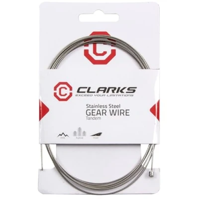 Image of Clarks Stainless Steel Gear Wire 3060mm Tandem Universal Cable for Front and Rear Gears Mountain Bikes (MTB), Hybrid Road