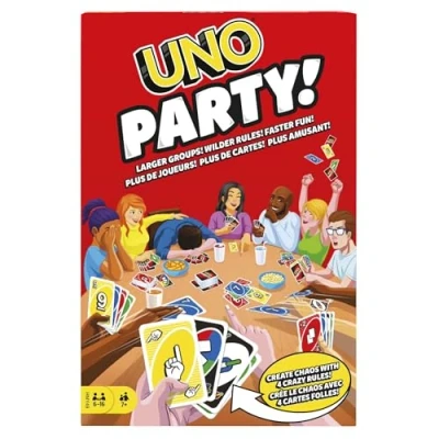 Image of UNO Party Family Card Game for Large Groups, Kids and Adults, HMY49
