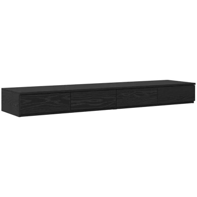 Image of vidaXL Bed Drawers Black Oak 160x36,5x16,5 cm Engineered Wood