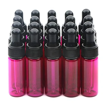 Image of Pxyelec Glass Dropper Bottles for Essential Oil 20 Pack 5 ml Refillable Empty Bottle with and Cap, Pink