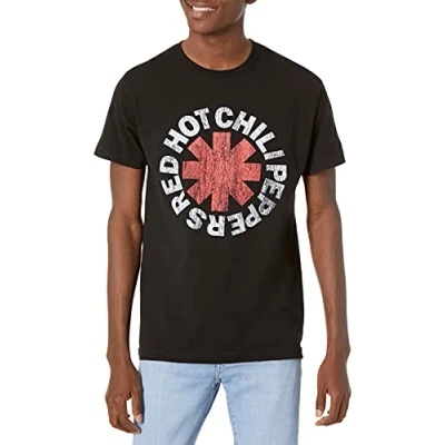 Image of Red Hot Chili Peppers Men&#039;s Classic Asterisk Black T Shirt, Black, XL UK