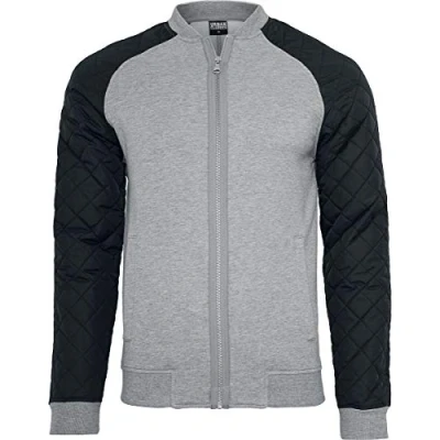 Image of Urban Classics Men&#039;s Diamond Nylon Sweat Jacket, Multicoloured (Gry/blk 119), S