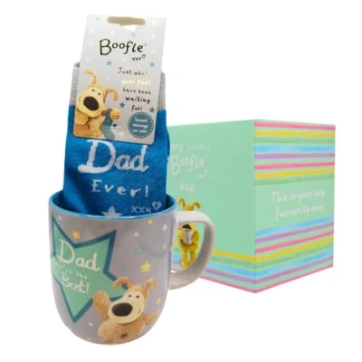 Image of Boofle Coolest Dad Mug &amp; Socks Gift Set Cute in Box BOOFMSDAD