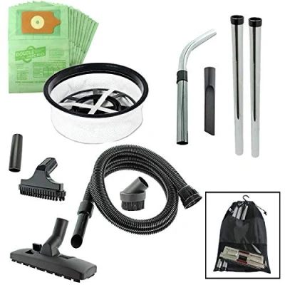Image of SPARES2GO Spare Parts Hose Tool Brush Kit + Filter 10 x Dust Bags Storage Bag for Numatic Henry Hetty Vacuum Cleaner (2.5m)
