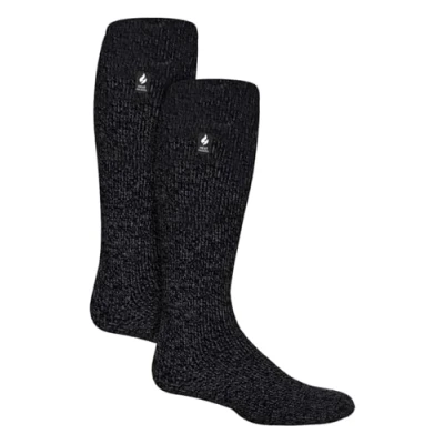 Image of HEAT HOLDERS 2 Pack Mens Knee High Thermal Socks Warm Cosy Long for Winter (6 11, Charcoal)