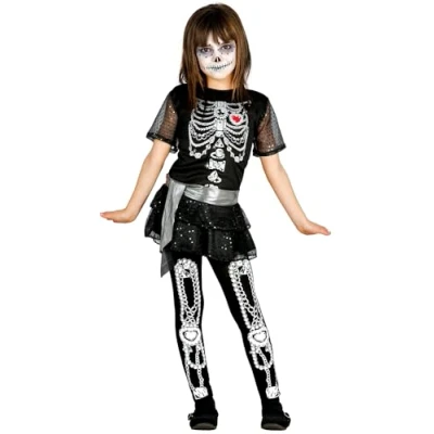 Image of FIESTAS GUIRCA Girl&#039;s Diamonds Skeleton Costume