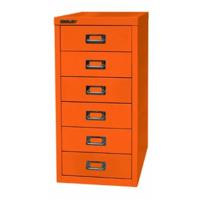 Image of BISLEY MultiDrawer 29 Series A4 6 Drawers, Metal, 603 Orange, 38 x 27.9 59 cm