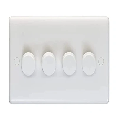 Image of Eurolite Enhance White 4 Gang 2 Way 400W/LED Dimmer Switch
