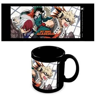 Image of Pyramid International My Hero Academia Mug (Clash Design) 11oz Coffee Mug, Large Mug. Ceramic Black in Presentation Gift Box Official Merch