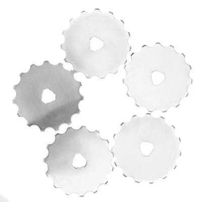 Image of 5Pcs 45mm Perforating Rotary Replacement Blades Cutter Crochet Edge Skip with Plastic Box for Cutting