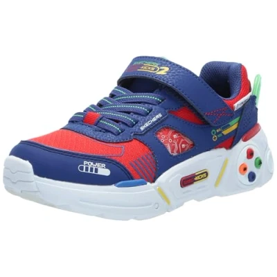 Image of Skechers Gametronix 2.0 Trainers blue/red/multicoloured for kids, Size: 4, Blue/red/multi coloured Imitation leather/ textile