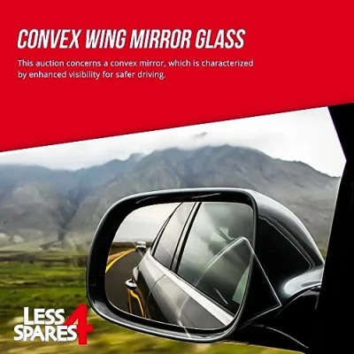 Image of Less4spares side View Replacement Wing Mirror Glass Compatible with Ford Tourneo Connect 2019 2023 Convex Right Driver off RHS O/S