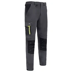 Image of BeeSwift Flex® Workwear Trousers Unisex Two Toned Grey/Black Durable Four Way Stretch Fabric Breathable Outdoor Walking 28 Short