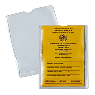 Image of HERMA 5021 Transparent ID Cover, Pack of 25, Vaccination Certificate Cover for New Card, Book, Holder Protection Passports, Plastic Card Sleeves, Protective Covers