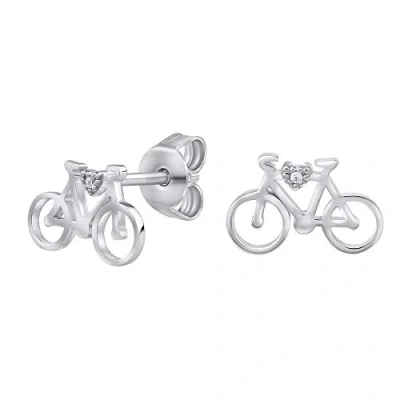 Image of SILVEGO MW14247 Women 925 Sterling Silver Earrings Bicycle