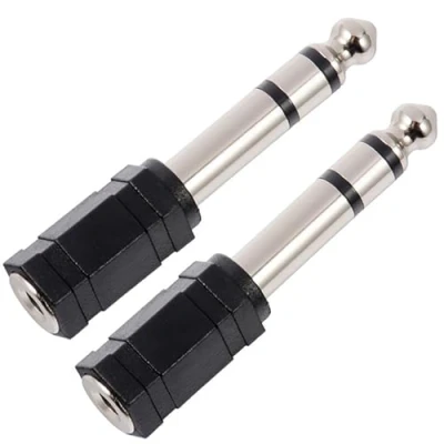 Image of 2 Pack Headphone Jack Adapter 6.35mm Male to 3.5mm, 1/8 inch Female 1/4 Audio Plug Adapter, for Digital Piano, Keyboard, etc